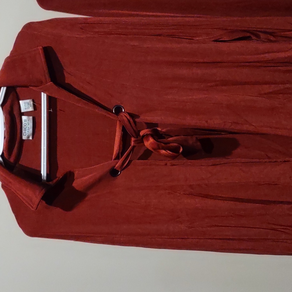 Chico's Travelers Pants Suit, Rust, New - Picture 2 of 6